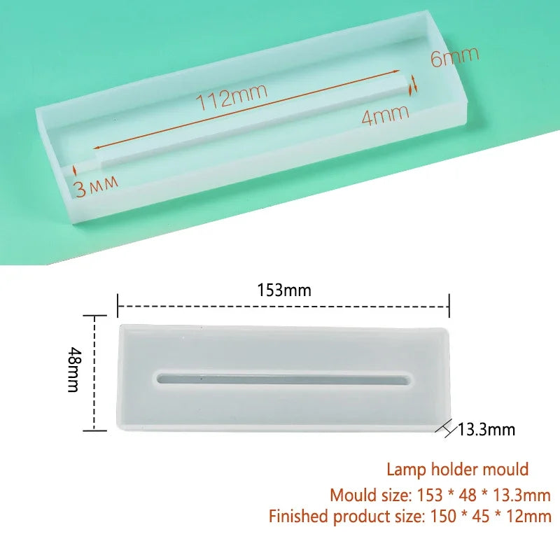 Dry Flower 3D Cube Ornament Square LED Lamp Holder Cuboid Silicone Abrasive DIY Crystal Epoxy Resin Mold Handicrafts