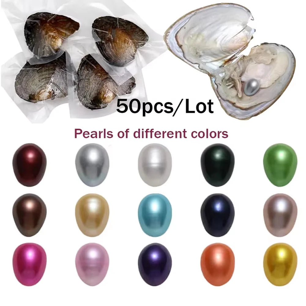 50pcs/Lot High-quality Pearls 7-8MM AA+ Single Pearl Vacuum-pack Oyster Beautiful & Interesting Nature Gifts Cultivate
