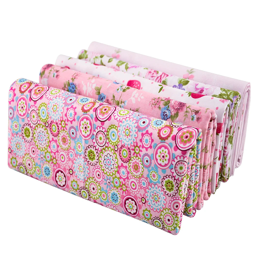 Teramila 5 PCS/Pack Cotton Fabirc Flower Printed Cloth For Hair Bows Sewing Quilt Doll Costume, Scrapbook Decoration Accessories
