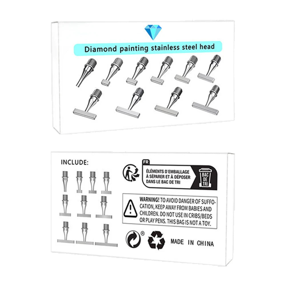 Resin Diamond Painting Pen Tip Multifunctional Stainless Steel Threaded Tip Stainless Steel Point Drill Pens Head for DIY Crafts