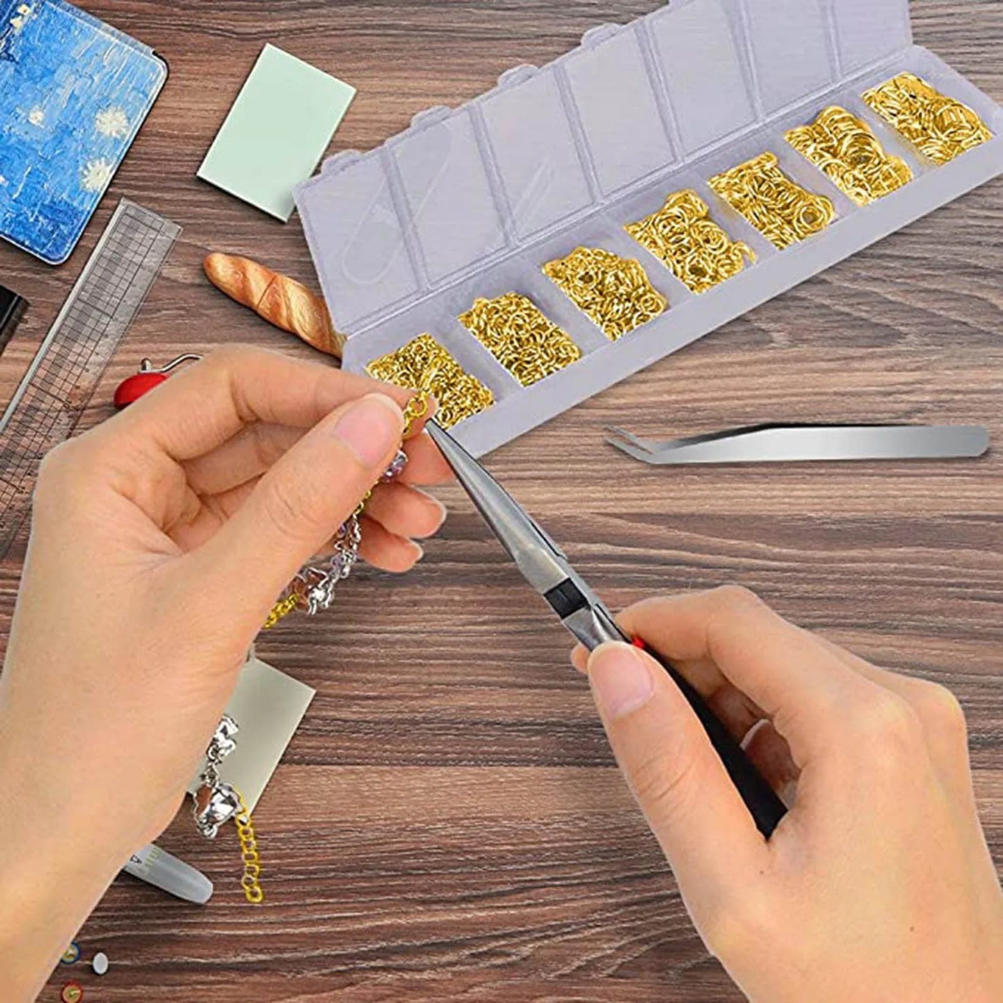 Alloy Accessories Jewelry Findings Set Repair Tools Lobster Clasp Open Jump Rings Earring Hooks for DIY Jewelry Making Supplies