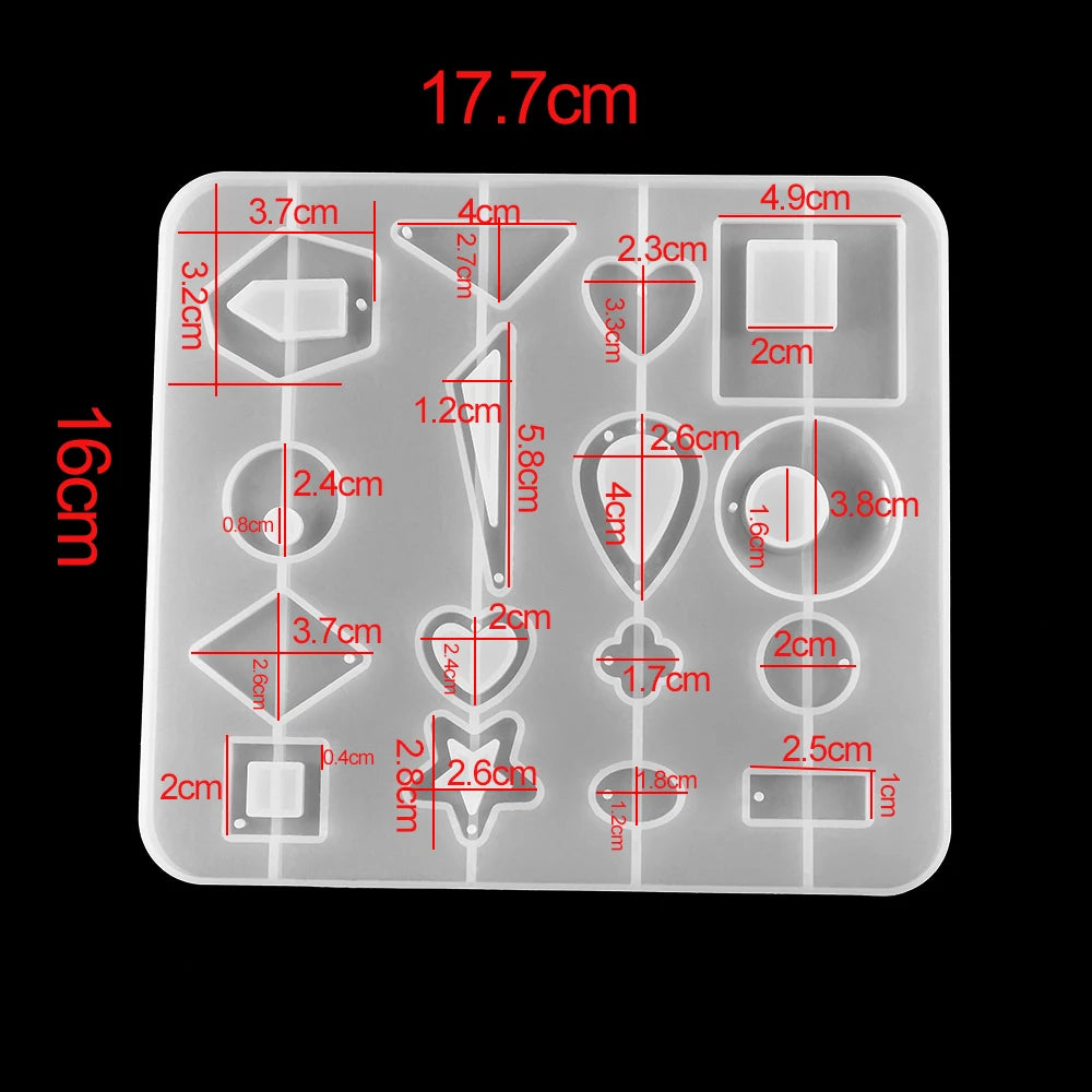 Earring Pendant Silicone Mold Epoxy Resin Jewelry Making Molds Heart Leaves Moon DIY Charms Pendant Mould Creative Jewelry Craft