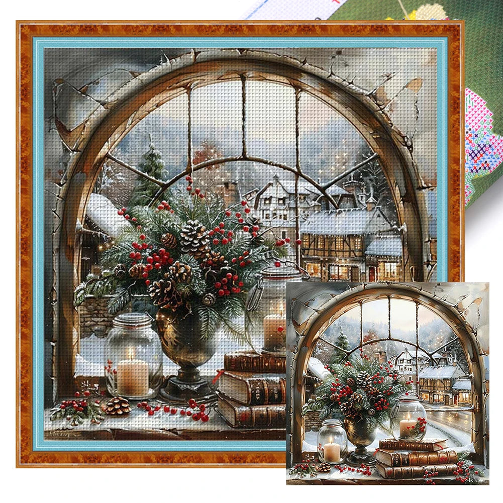 Scenery Printed Cross Stitch Kit DIY 14CT Thread Art Needlework Home Wall Decor