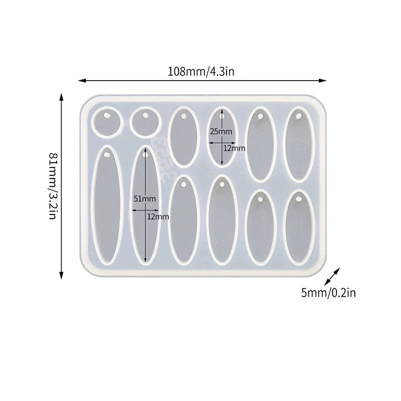 Geometric Earring Pendant Silicone Mold Round Epoxy Resin Mould For DIY Ornaments Keychain Necklace Charms Epoxy Resin Crafts