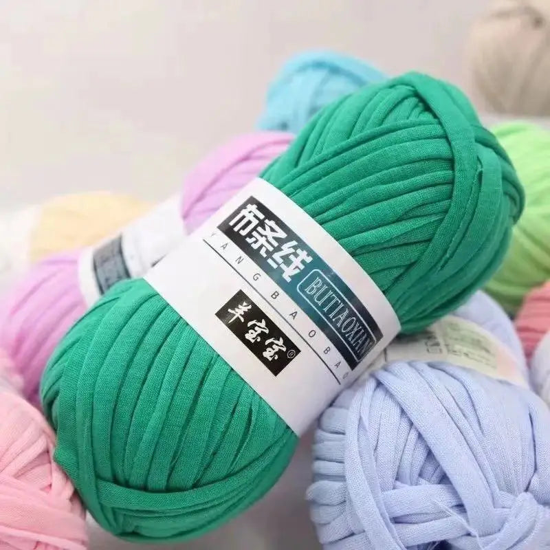 1Pc 100g T Shirt Thick Soft Cloth Yarn for Hand Knitting Crochet Woven Handbag Blanket Thick threads DIY mat slipper basket line