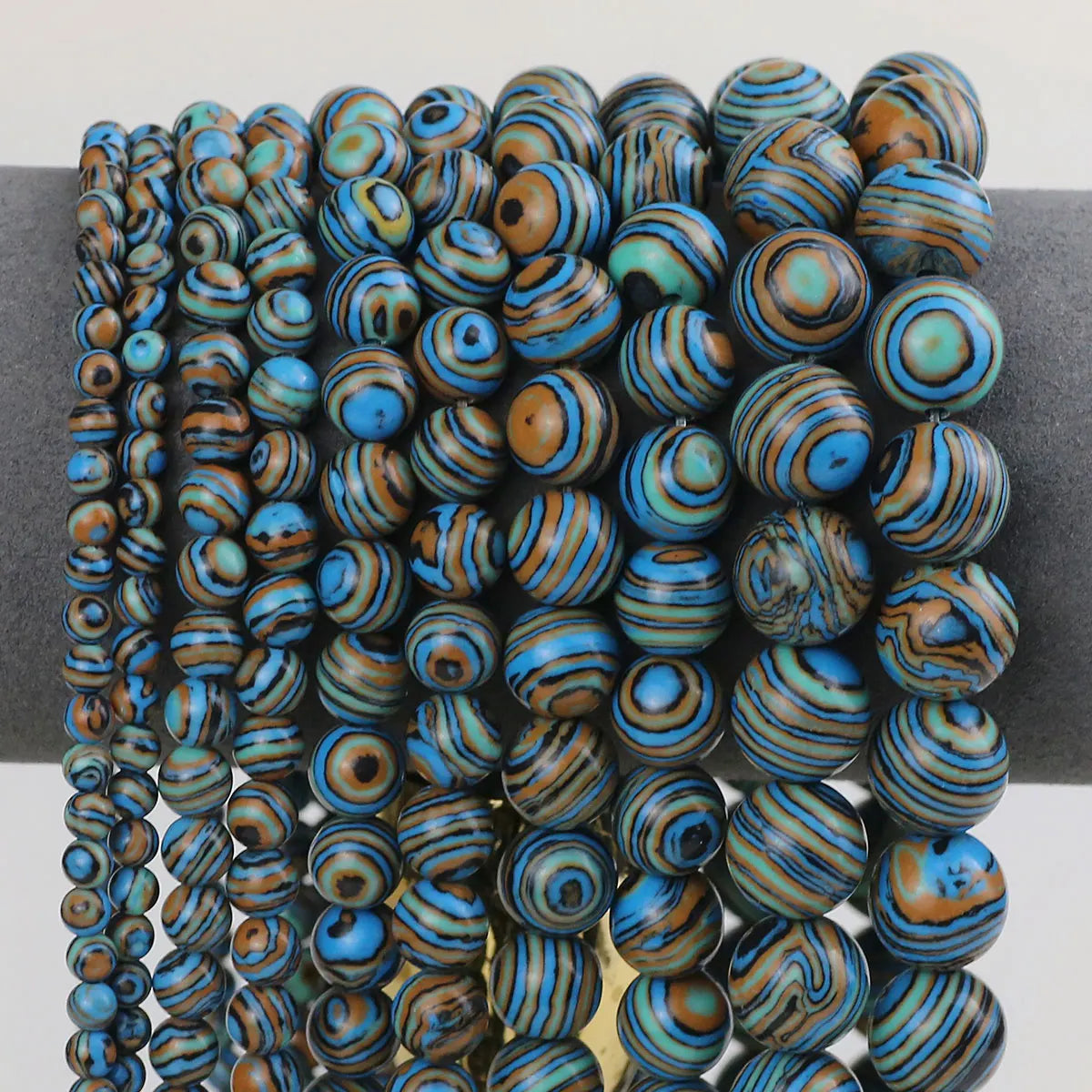 Natural Stone Beads 4 6 8 10 12mm Tiger Eye Amazonite Turquoises Agates Lava Round Spacer Beads For Jewelry Making DIY Bracelets