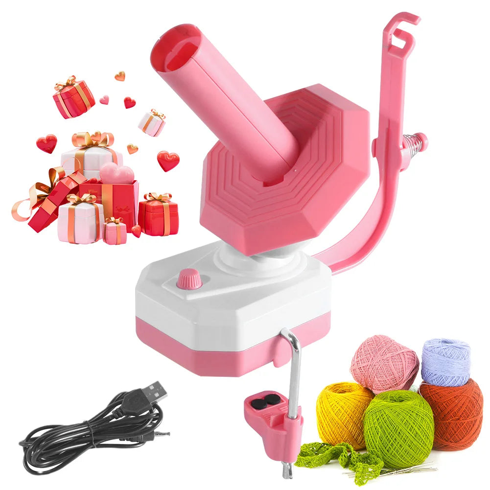 Yarn Winder Electric Yarn Ball Winder USB Plug In Automatic Yarn Spinner Cake Dispenser Electric Spooler for Crochet Lovers