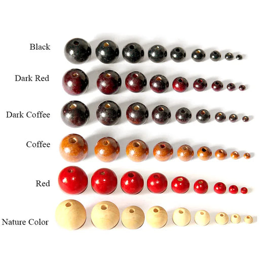 8-500pcs/bag Wood Beads 4/6/8/10/12/14/16/18/20mm Round Loose Spacer Wooden Beads For Bracelets Jewelry Making DIY Crafts supply
