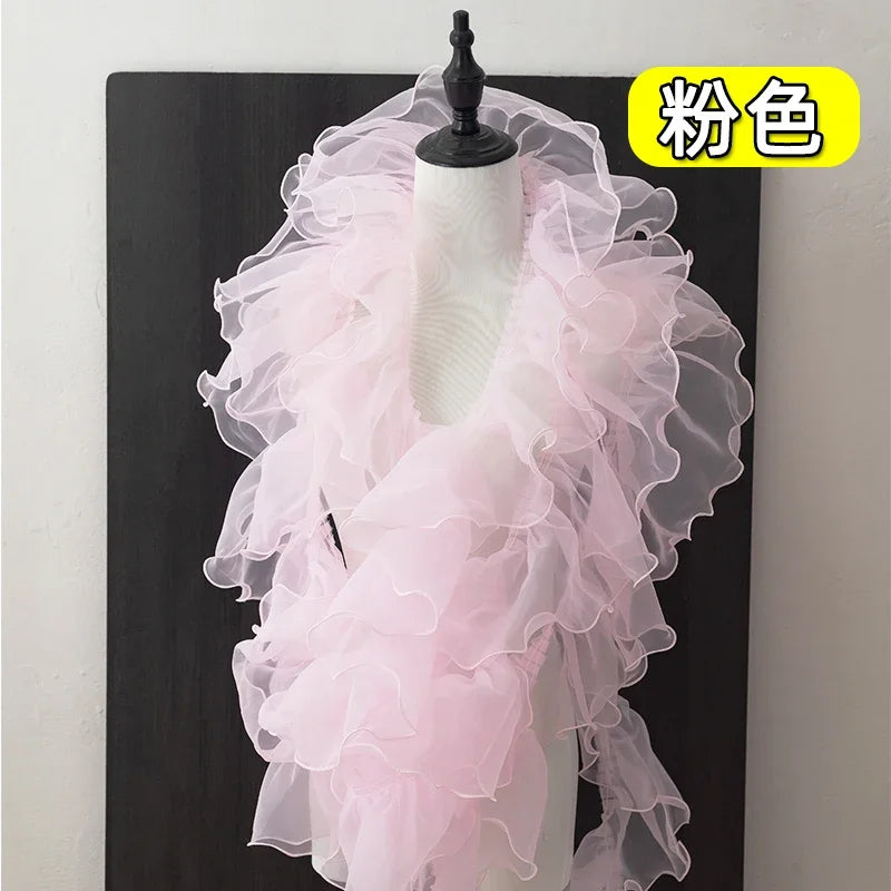 2meters Pink Lace Ribbons Trim For Party Dress Decor Fabric DIY Apparel Sewing Supplies Clothing Collar Cuff Needlework Crafts