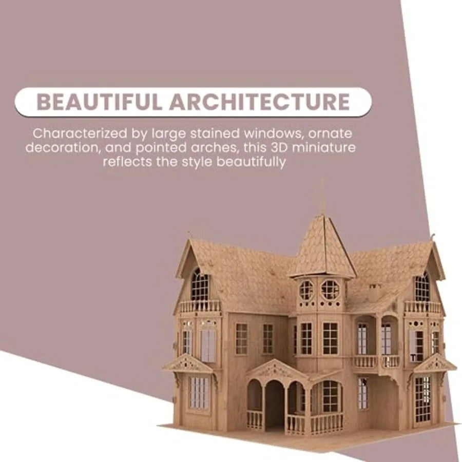 Fantasy Mansion – Easy-to-Assemble – Fun & Educational Original 3D Puzzle Wooden Doll House
