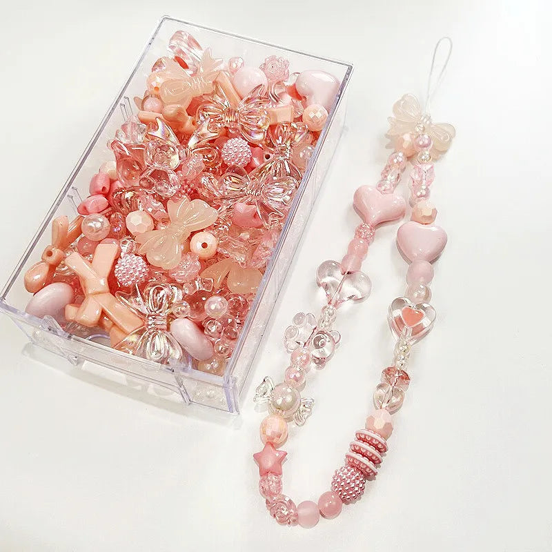 10/30g 8 Style Acrylic Beads Heart Bow Flower Loose Beads For DIY Handmade Phone Chain Bracelet Jewelry Making Accessories