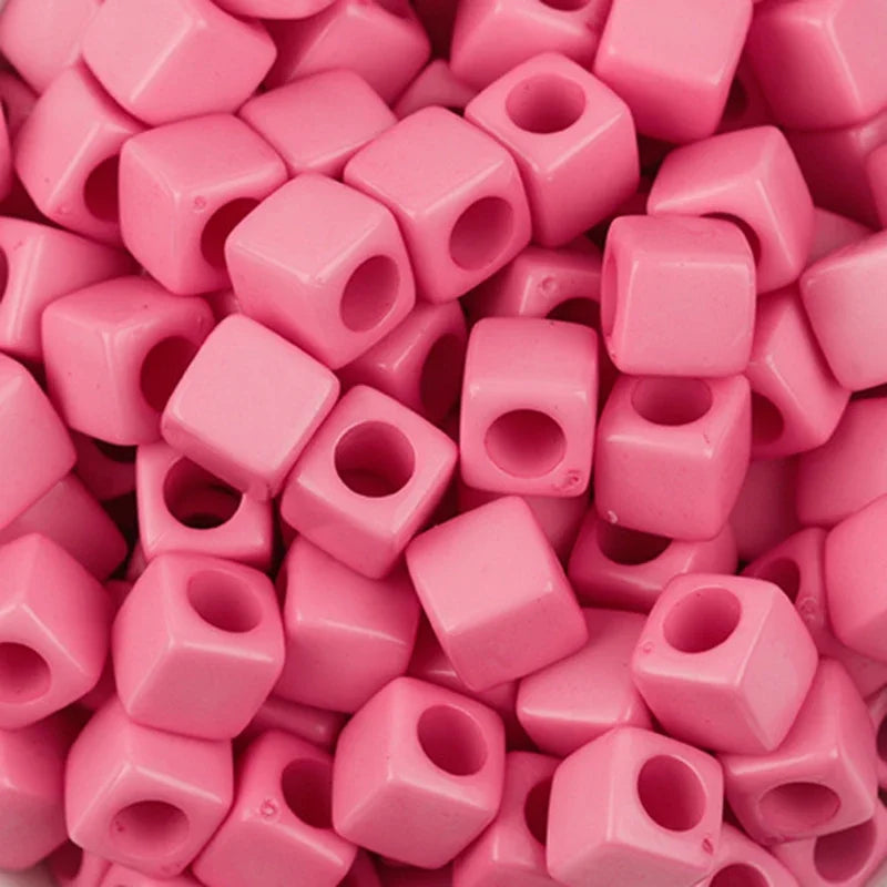 100Pcs/Lot Trendy  Acrylic Square Alphabet Beads Large Hole Letter Loose Spacer Bead Jewelry Handmade Bracelet Making Supplies