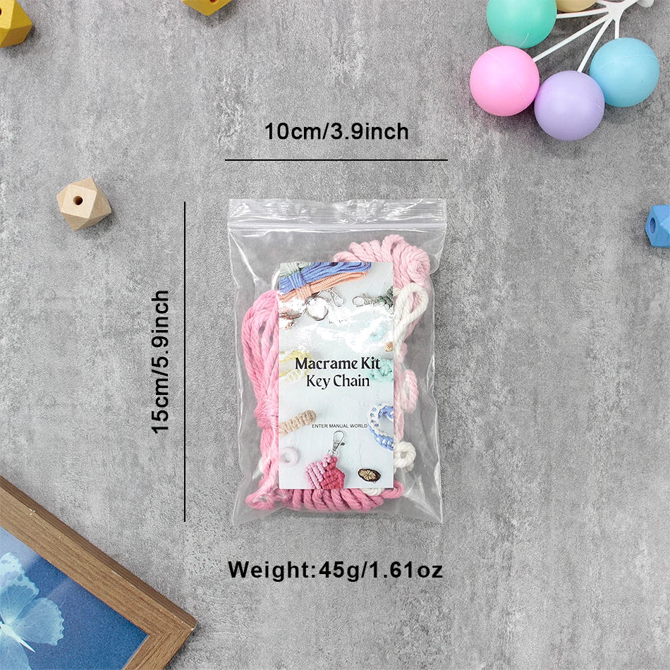Handmade Woven Cat's Paw Wristband keychain Macrame Kit With Tutorial For Beginners Hand DIY Cat Paw Wristlet Key Chain Lanyard