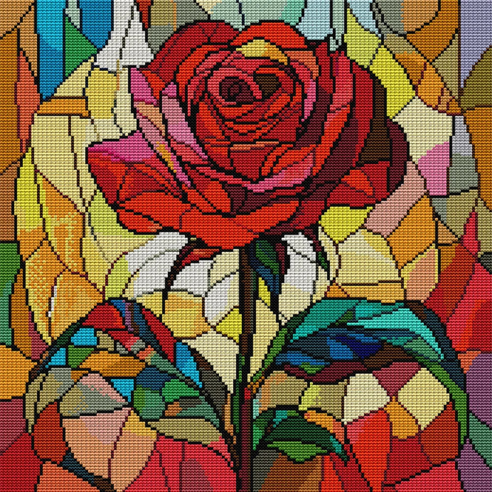 Flower Printed Cross Stitch Kit DIY 14CT Thread Art Needlework Home Wall Decor