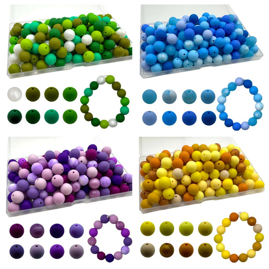120pcs 15mm round silicone beads mixed focal beads silicone pen beads DIY handmade necklace  keychain beads jewelry beads