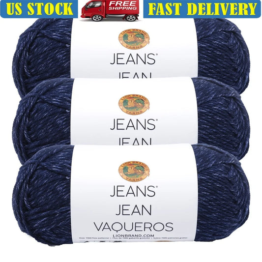 Medium Acrylic Blue Yarn 3 Pack Soft Durable Crochet Knit Yarn Crafts Machine Washable 100% Acrylic Fiber 246yd