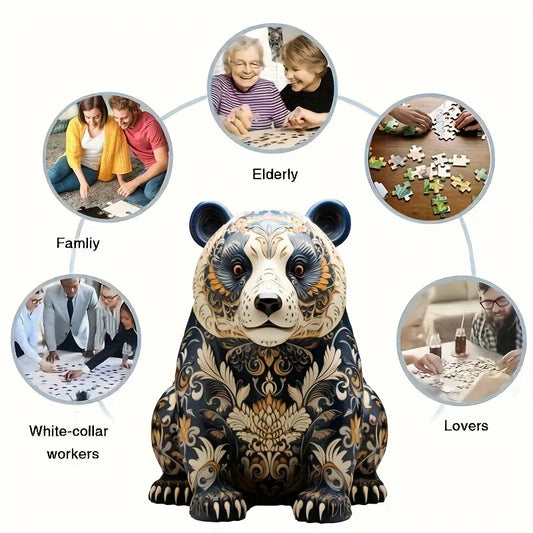 1PC Animal-Themed Magic Puzzle - Wooden Panda Jigsaw for Holidays & Special Occasions