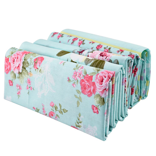 Teramila 5 PCS/Pack Cotton Fabirc Flower Printed Cloth For Hair Bows Sewing Quilt Doll Costume, Scrapbook Decoration Accessories