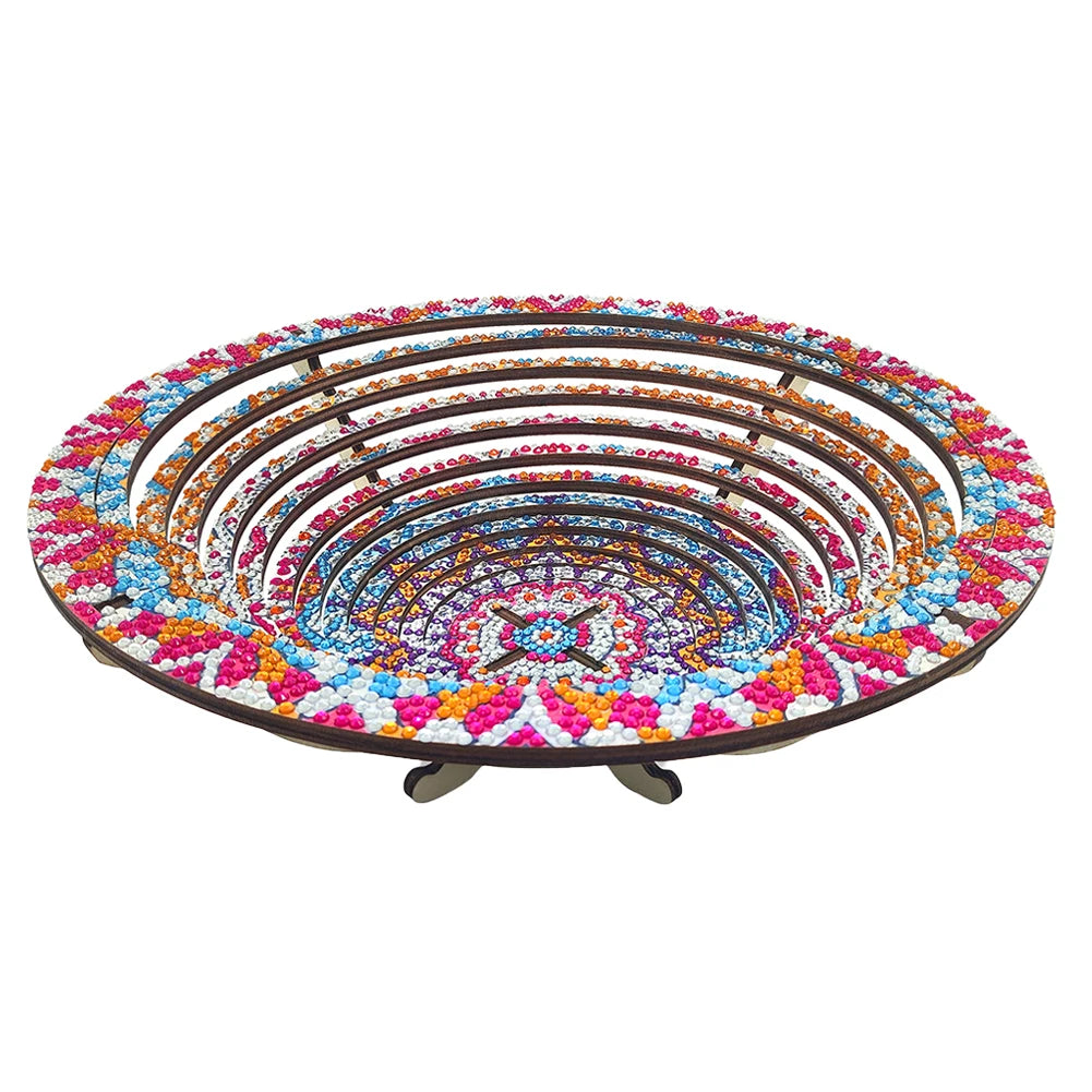 Diamond Painting Kit DIY Handmade Dot Diamond Decorative Plate Meal Plate Fruit Plate for Parties Festivals Family Gatherings