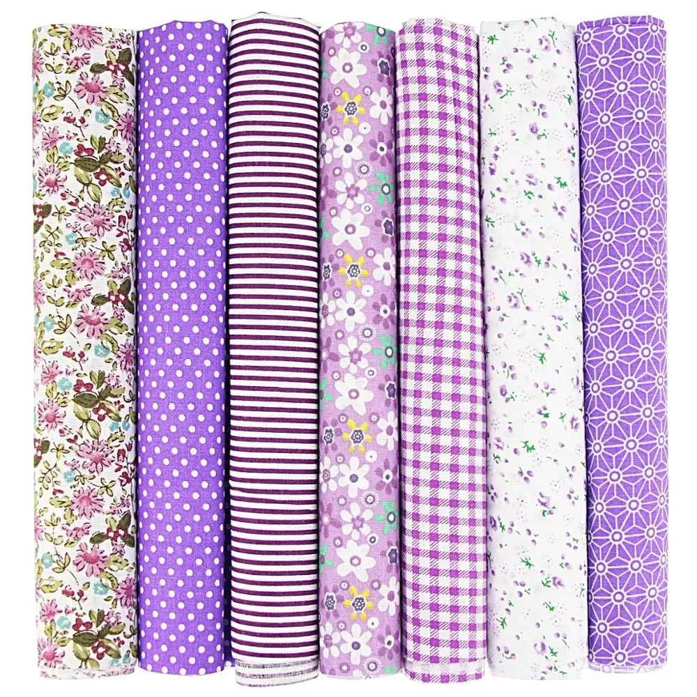 7PCS 25 x 25cm/50 x 50cm Squares Cotton Craft Fabric Cloths for DIY Bundle Patchwork Quilting Sewing Scrapbooking Artcraft