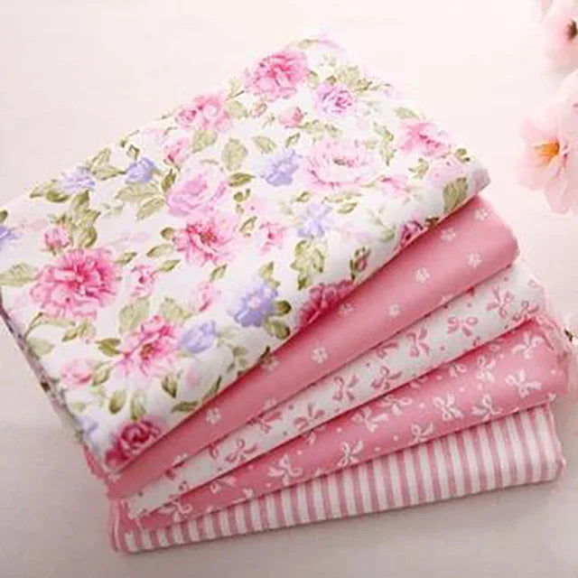 Teramila 5 PCS/Pack Cotton Fabirc Flower Printed Cloth For Hair Bows Sewing Quilt Doll Costume, Scrapbook Decoration Accessories
