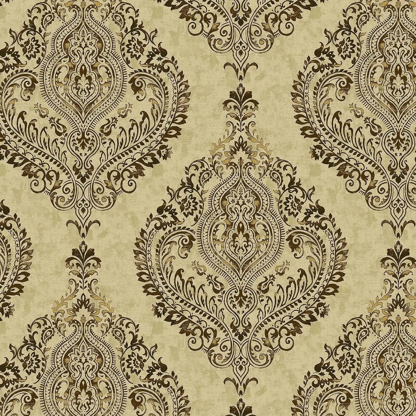 100% Cotton Duck 45" Width Large Damsk Chai Color Sewing Fabric by The Yard