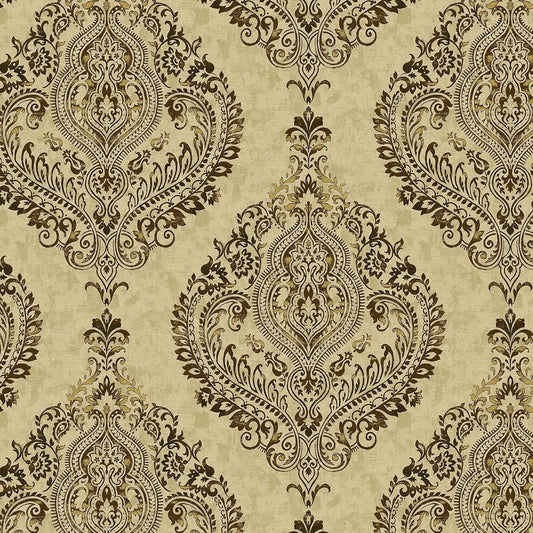 100% Cotton Duck 45" Width Large Damsk Chai Color Sewing Fabric by The Yard