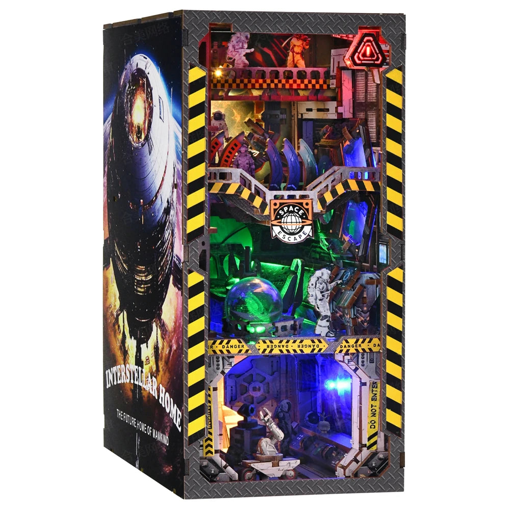 Book Nook Kit Magic House DIY Wooden Puzzle Bookshelf Insert Decor Dollhouse Model Bookend Building Home Decoration Gifts