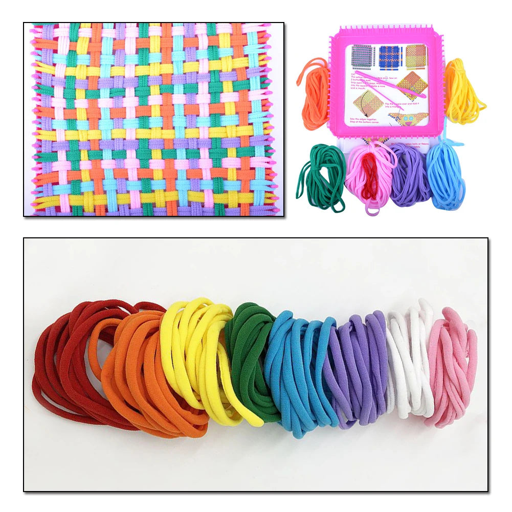 Weaving Loom Kit Arts Knitting Machine Yarn Needle Set 96 Craft Loops Knitting Looms Weaving Kit for Adults Beginners
