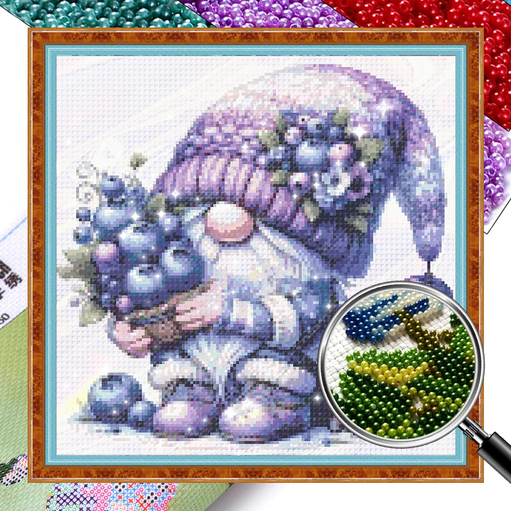 Partial Embroidery Beads Printed 9CT Gnome Cross Stitch Kit Home Decor