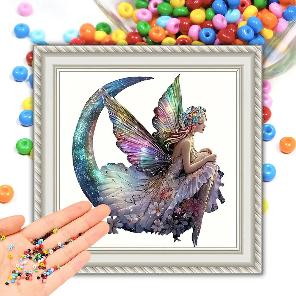 Beads Embroidery Set Woman Wing Portrait 11CT Printed Canvas Cross Stitch Kits Angel DIY Artwork Sewing Supplies Handmade Gift