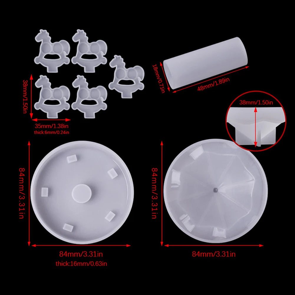 Epoxy Carousel Resin Mold Table Ornament Epoxy Resin Crafting Tools Home Living Room Bedroom Decorations Accessories