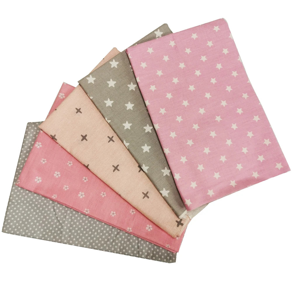 Teramila 5 PCS/Pack Cotton Fabirc Flower Printed Cloth For Hair Bows Sewing Quilt Doll Costume, Scrapbook Decoration Accessories