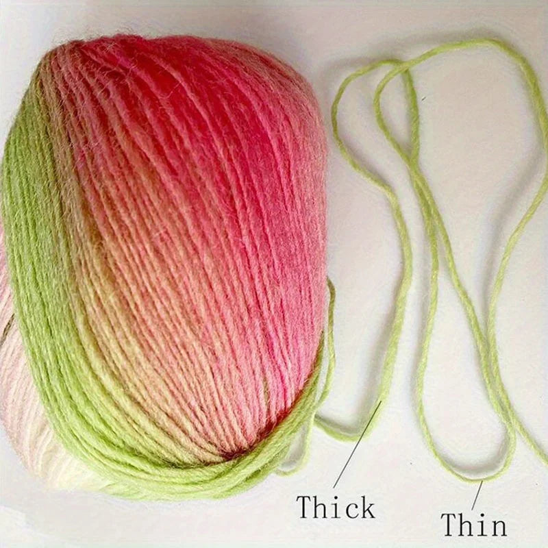 6pcs 100% Wool Yarn Rainbow Crochet Yarn Knitting Crocheting Scarf Hand-Woven Knitted Soft Cashmere Woolen Yarn for 1.76oz/pc