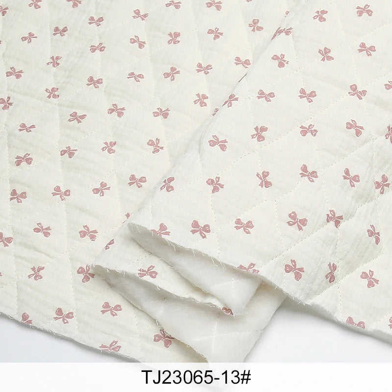 0.5m/2m Thicken Pure Cotton Double-layer Crepe Quilted Cotton Printed Fabric for Sewing Children's Clothing Blankets DIY Fabrics