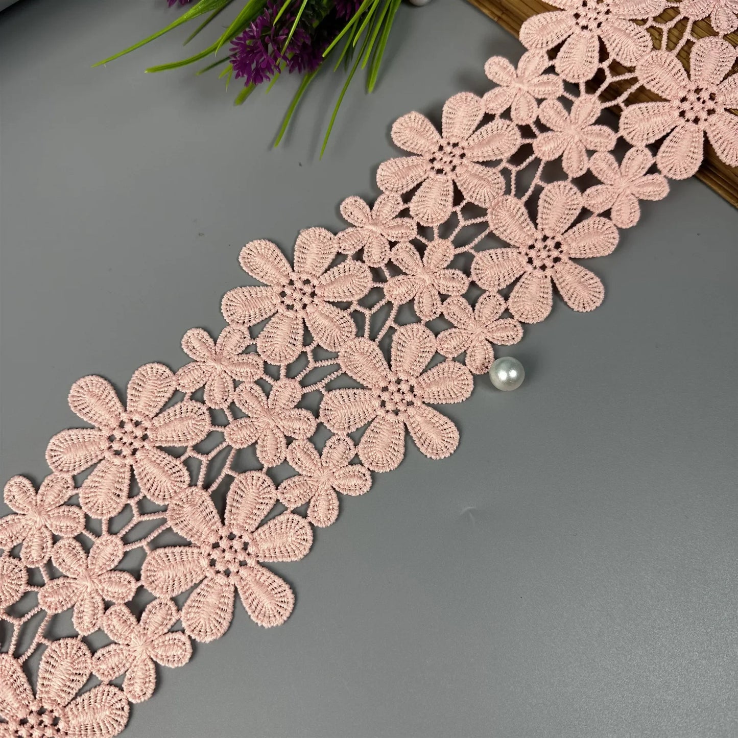 2Yards Exquisite Lace Cotton Embroidery Ribbon Lace Trim Skirt Sewing Accessories Clothing Decorative Materials High Quality