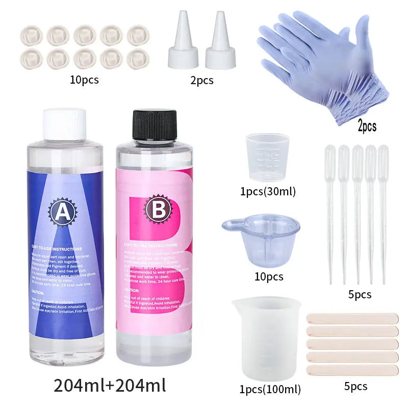 1:1 Crystal Clear Epoxy Resin Kit High Gloss & Bubbles Free Art Resin Supplies for Coating and Casting Craft DIY Jewelry Making