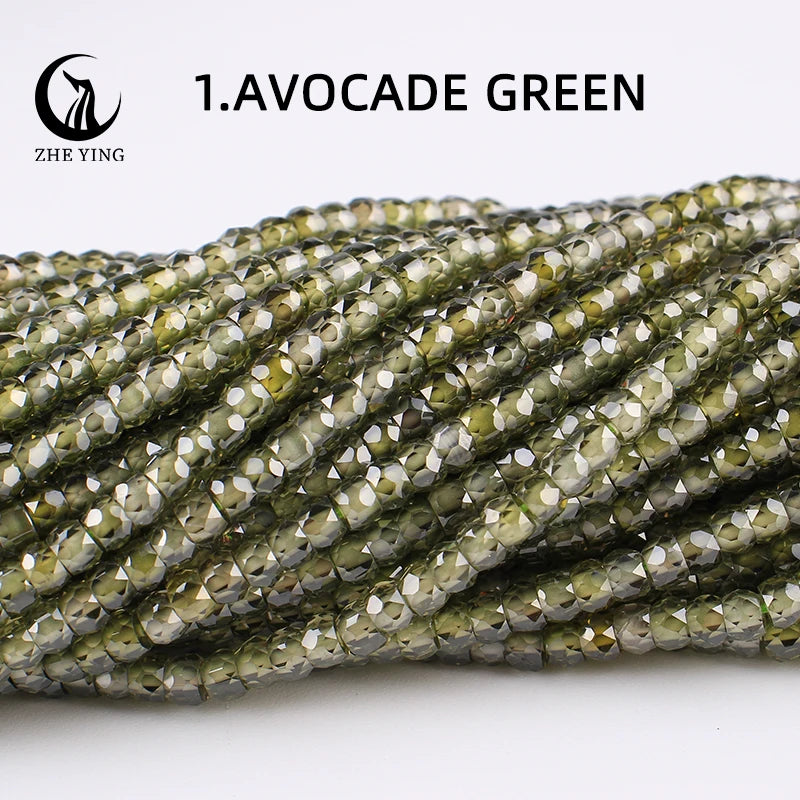 2x3mm Faceted Zircon Beads Loose Beads Gemstone Mix Color Cubic Zirconia Stone Beads for Jewelry Making DIY Accessory