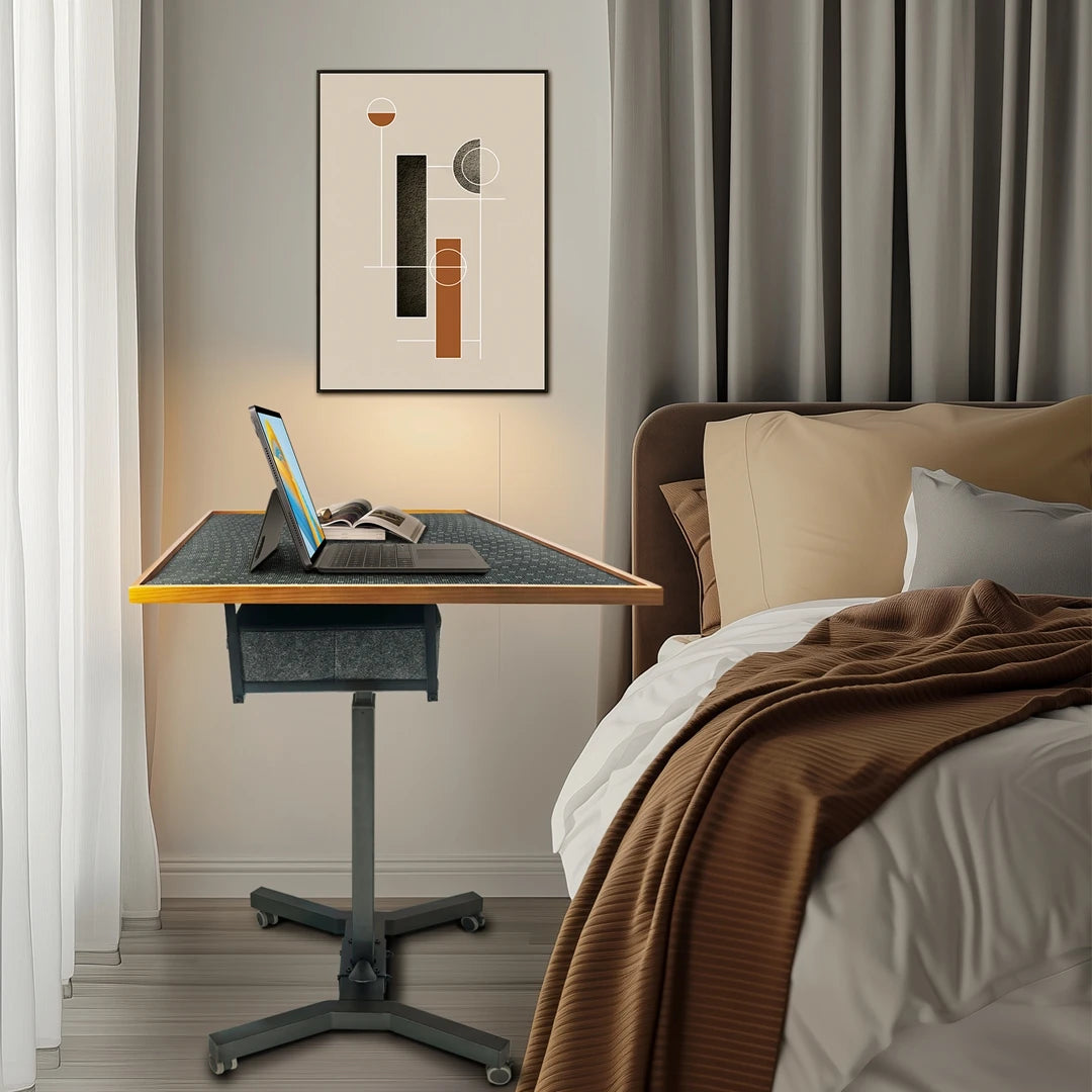 Freestanding Jigsaw Puzzle Table w/ Drawers, Adjustable 1500pcs Board, 360° Rotating Wheels, Portable Workstation