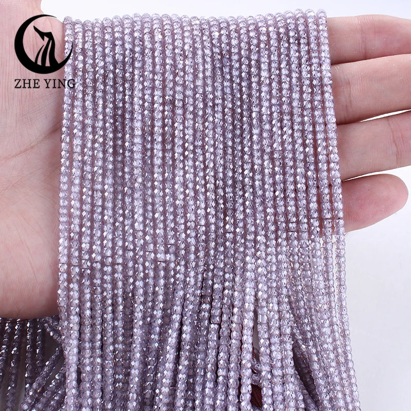 2x3mm Faceted Zircon Beads Loose Beads Gemstone Mix Color Cubic Zirconia Stone Beads for Jewelry Making DIY Accessory
