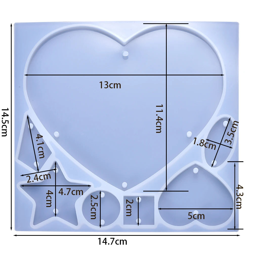 Earring Pendant Silicone Mold Epoxy Resin Jewelry Making Molds Heart Leaves Moon DIY Charms Pendant Mould Creative Jewelry Craft