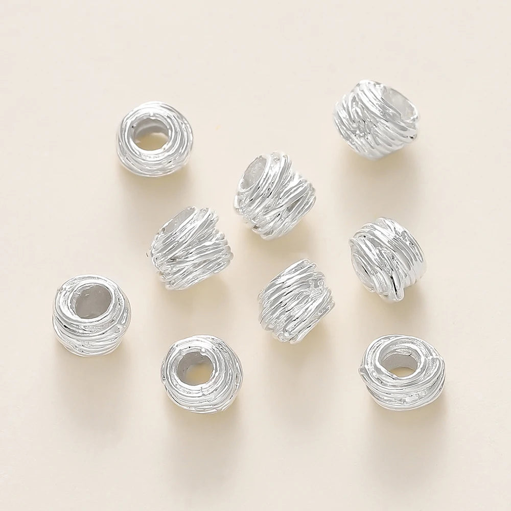 10/30/50Pcs/Pack 14K/18K Gold Plated Brass Weaving Ball Spacer Beads For DIY Bracelet Necklace Jewelry Making Accessories