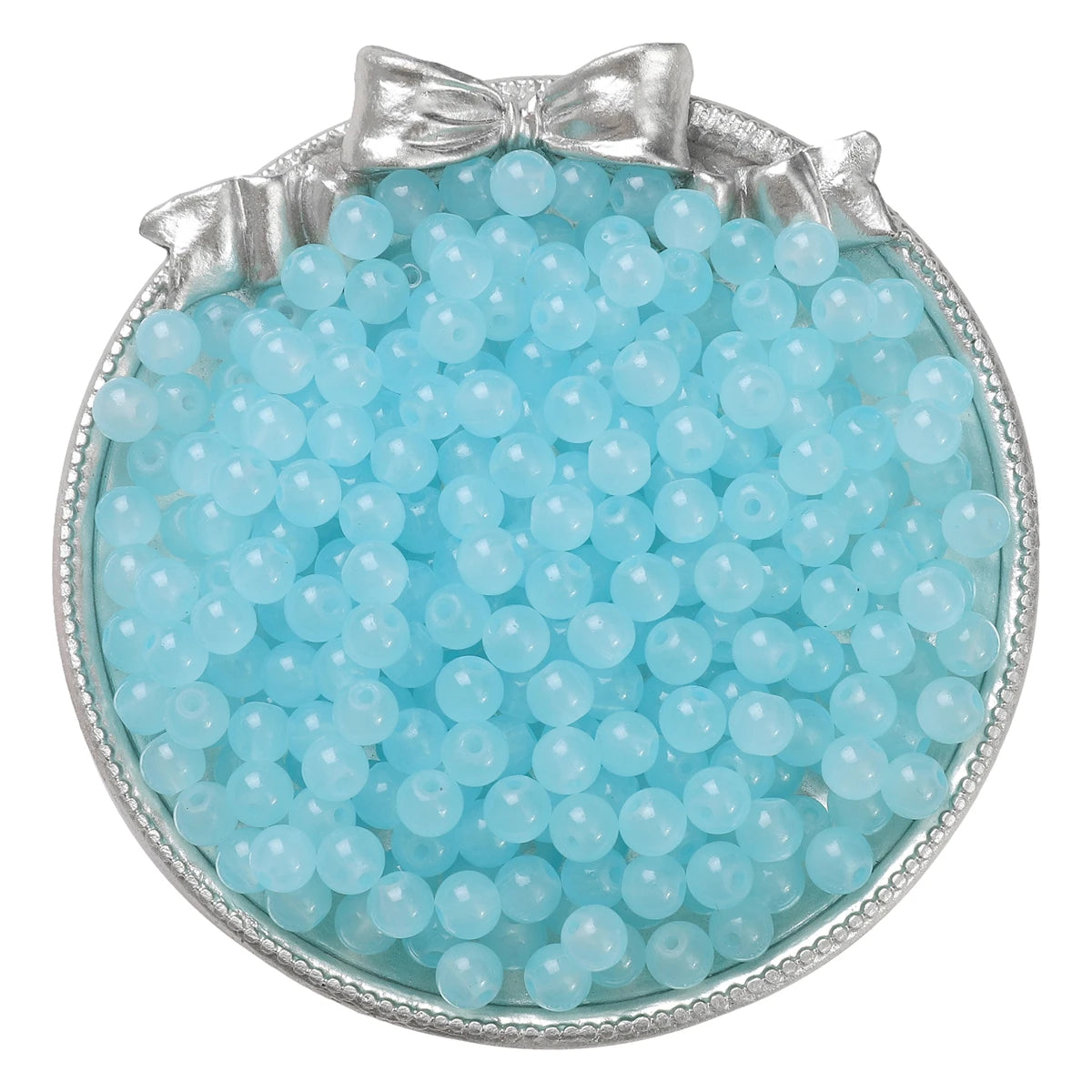 4/6/8/10mm Jelly Painted Glass Imitation Jade Round Beads - DIY Jewelry (Bracelet/Necklace) & Accessories 100/50/20pcs/Pack