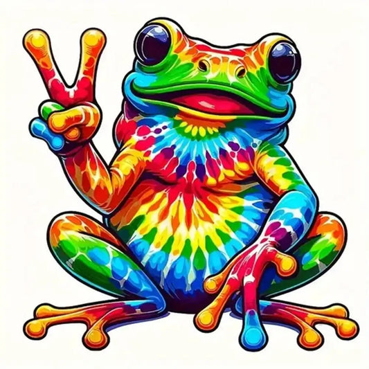 DIY Beads Embroidery Sets Colorful Frog Art Sewing Crafts 11CT Printed Canvas Cross Stitch Kit Cartoon Animal Decor For Home