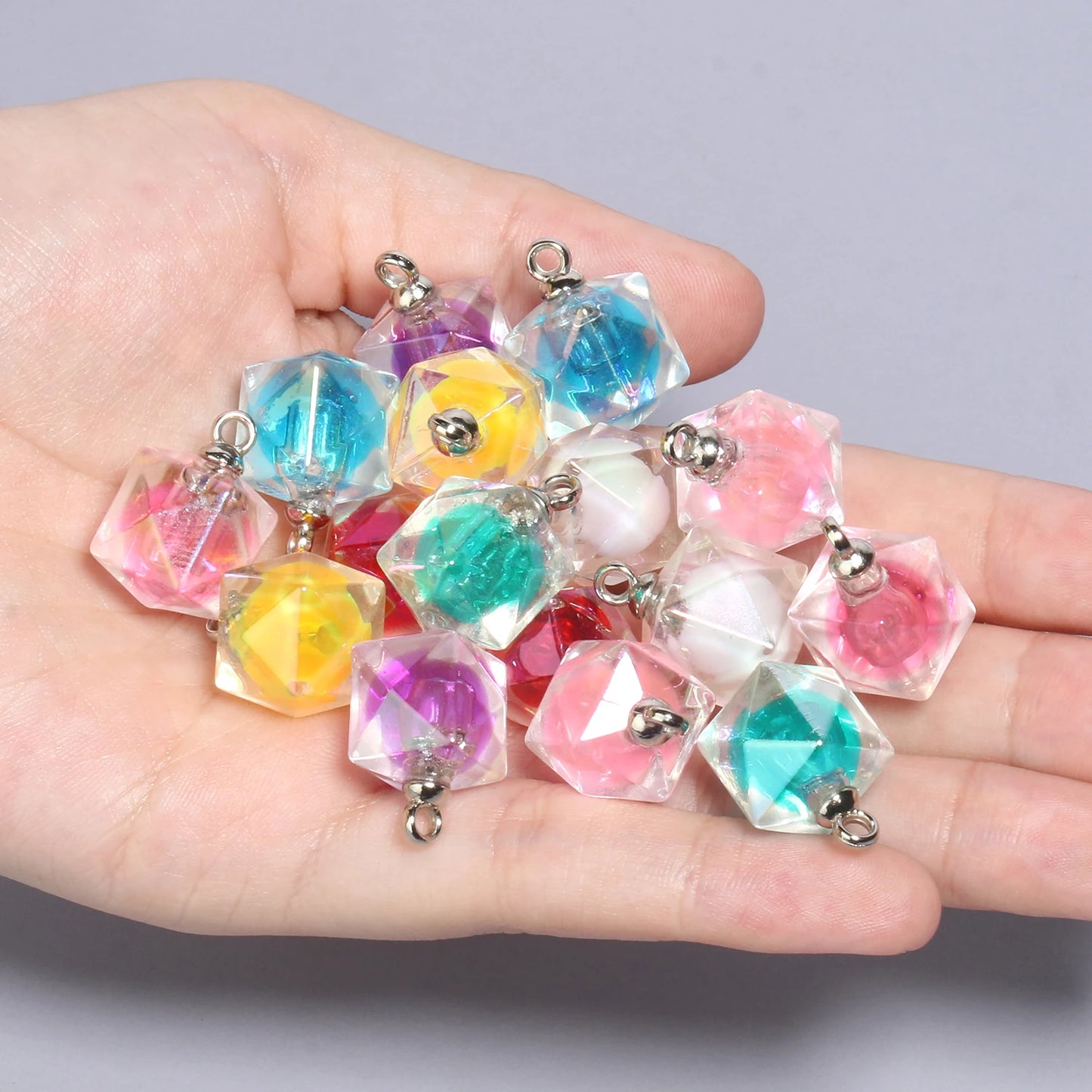 Colorful Star Charms Resin Candy Color Pendants Keychain Handmade Necklace Bracelet Jewelry Making DIY Craft Accessories 10pcs