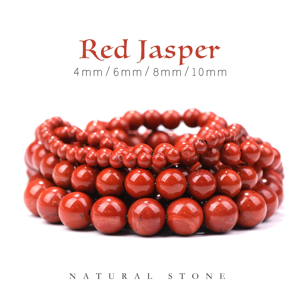 Natural Red Jasper Round Loose Beads  Strand 4 6 8 10 12MM Pick Size For Jewelry Making Bracelet Necklace Handmade Fait main per