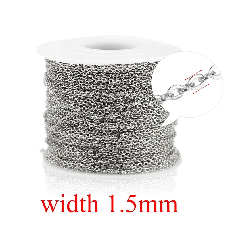 2m Stainless Steel Chain for Jewelry Making Supplies Cable Rose Gold Silver Chains Necklace for Diy Jewelry Findings Wholesale