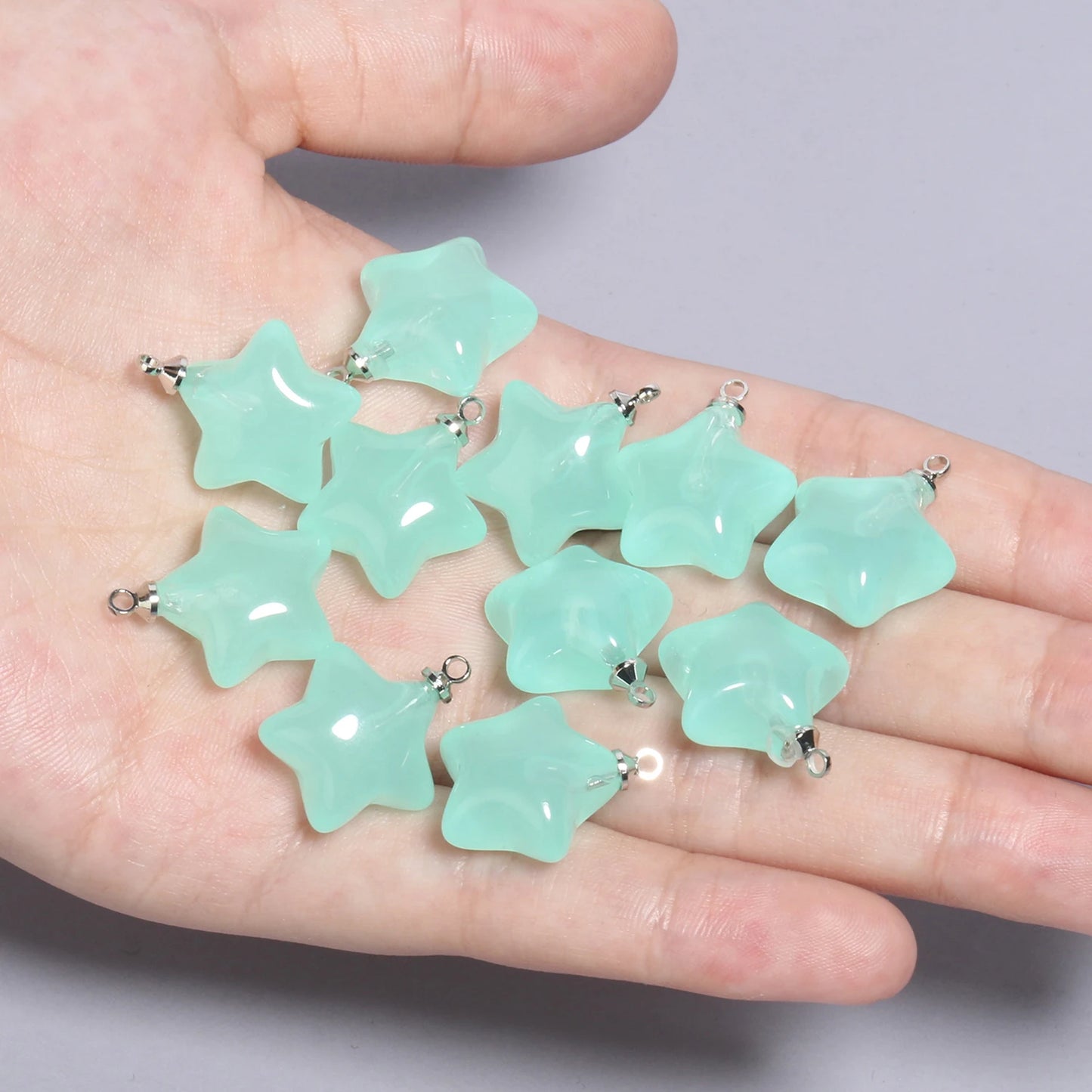 Colorful Star Charms Resin Candy Color Pendants Keychain Handmade Necklace Bracelet Jewelry Making DIY Craft Accessories 10pcs