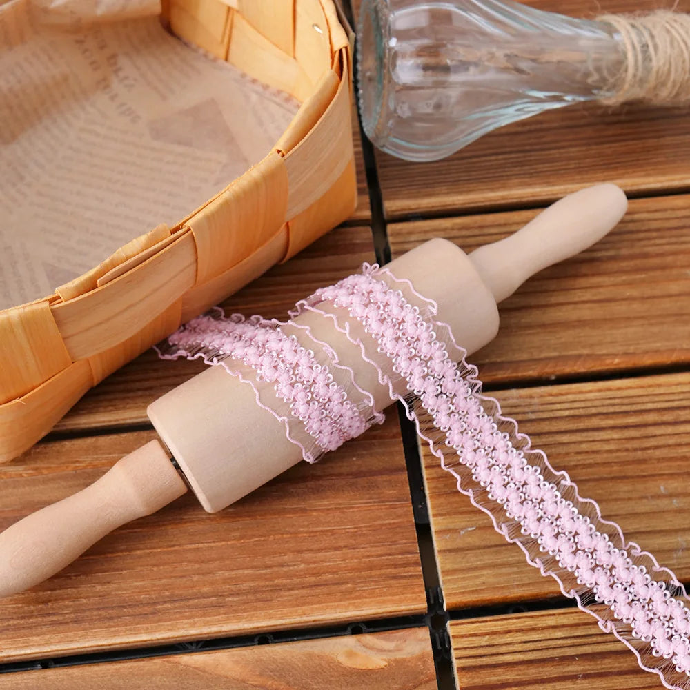 2meters Pink Lace Ribbons Trim For Party Dress Decor Fabric DIY Apparel Sewing Supplies Clothing Collar Cuff Needlework Crafts