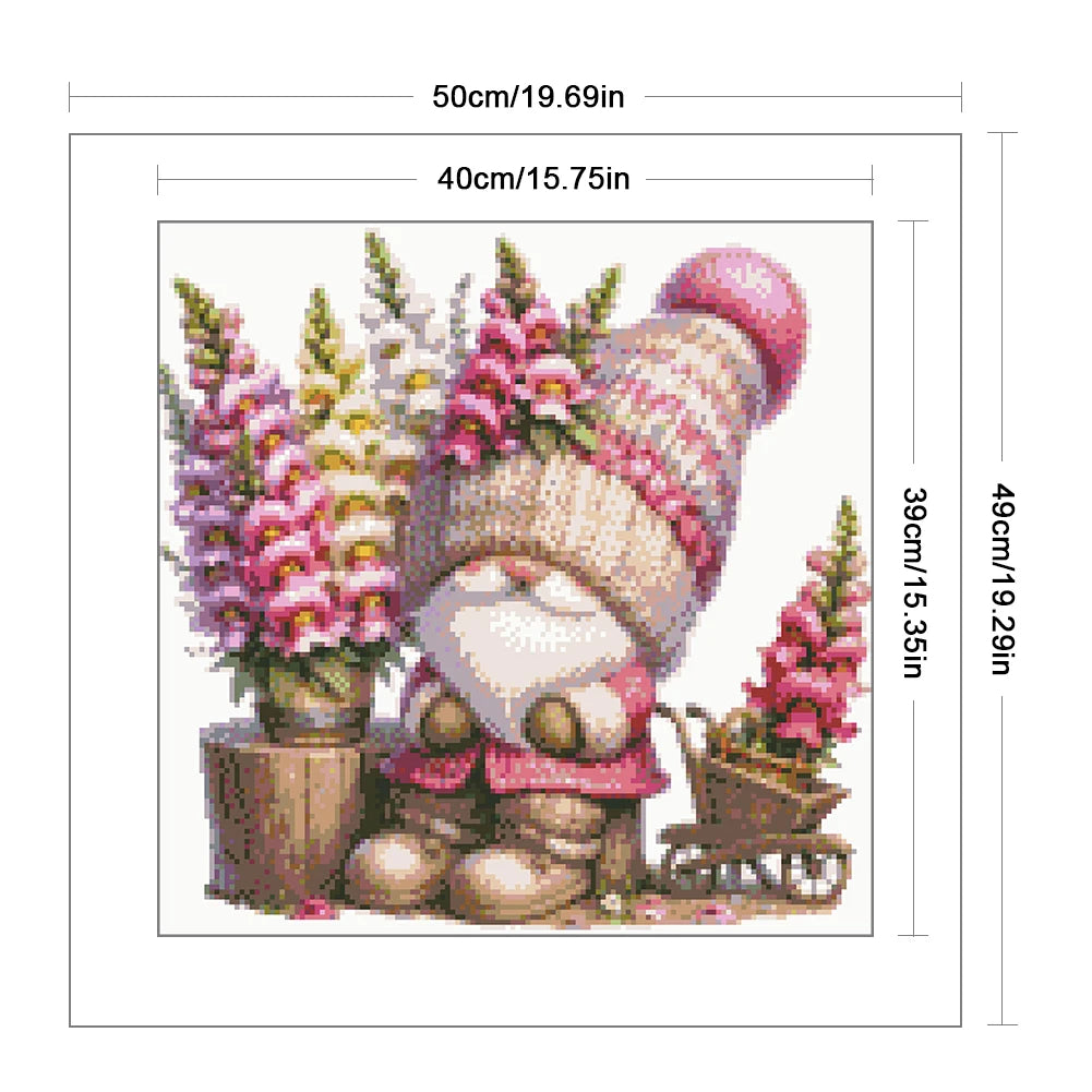Partial Embroidery Bead 40x39cm Gnome 9CT DIY Cross Stitch Kit for Bedroom Home